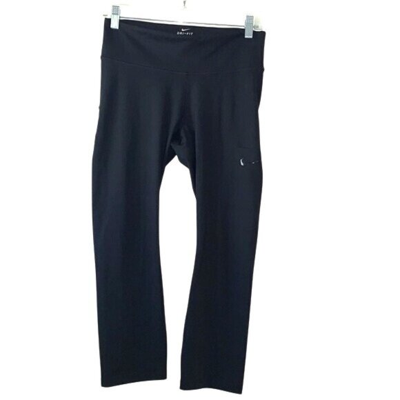 Nike Dri-Fit Womens Black High-Rise Leggings With Pocket Size L Polyester/Spande - Picture 1 of 12